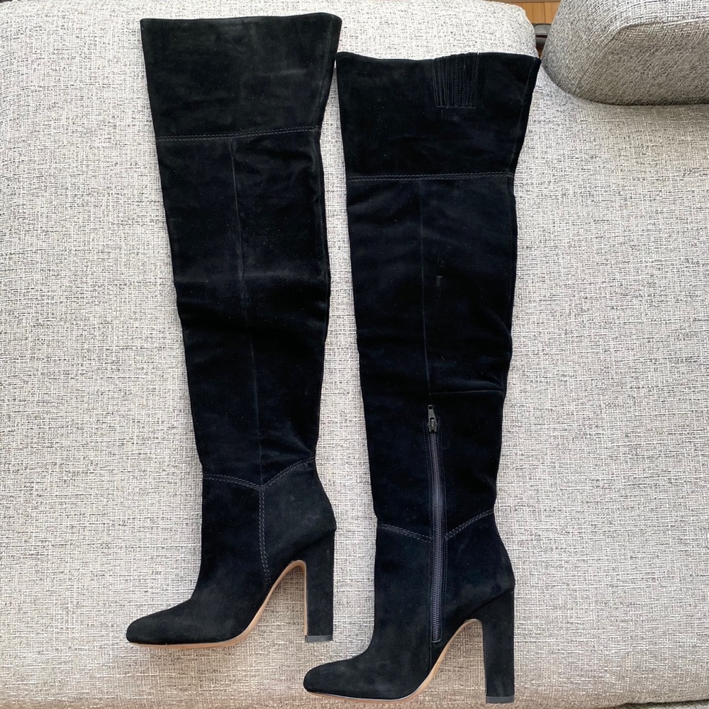 Aldo Nakina Black Suede Over-the-Knee Boots